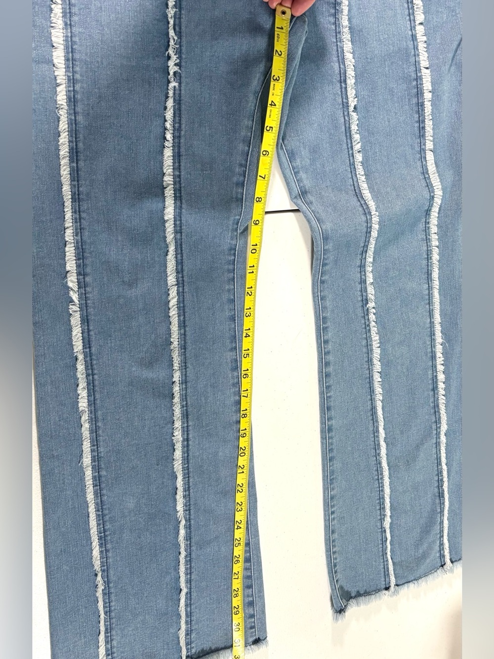 K Jordan Plus Size 20W Raw Hem Flare Wide Leg Jeans Exposed Seam - Picture 11 of 16